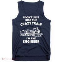 Funny Crazy Train Engineer Shirts For Women Men Tank Top thumb 0