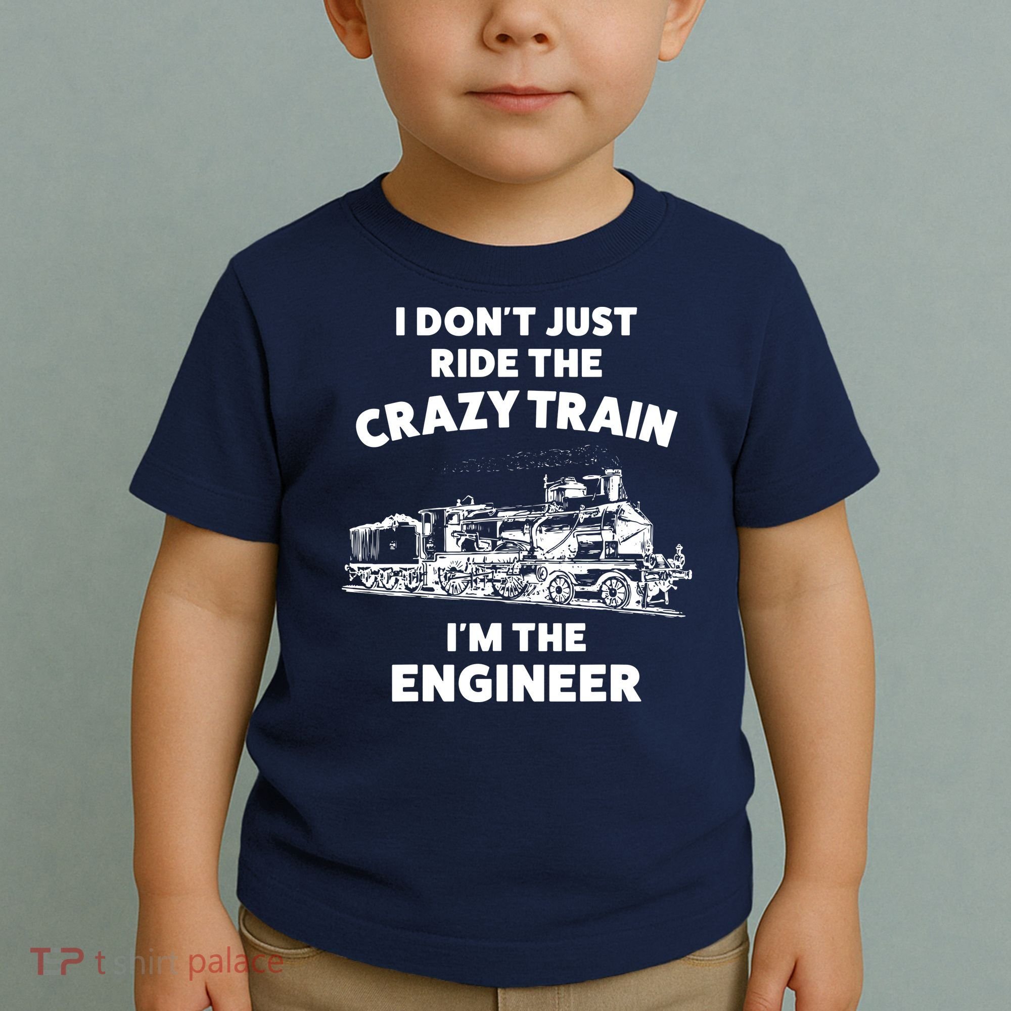 Funny Crazy Train Engineer Shirts For Women Men Toddler T-Shirt