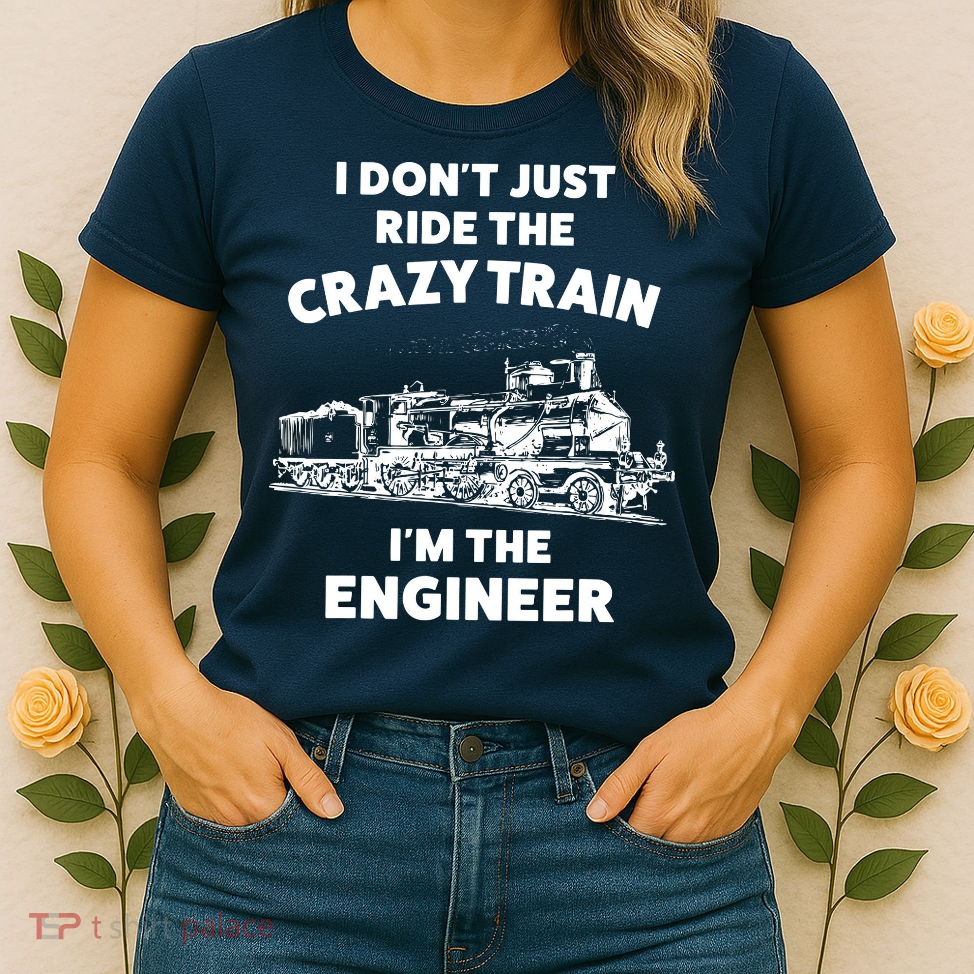 Funny Crazy Train Engineer Shirts For Women Men Women's T-Shirt
