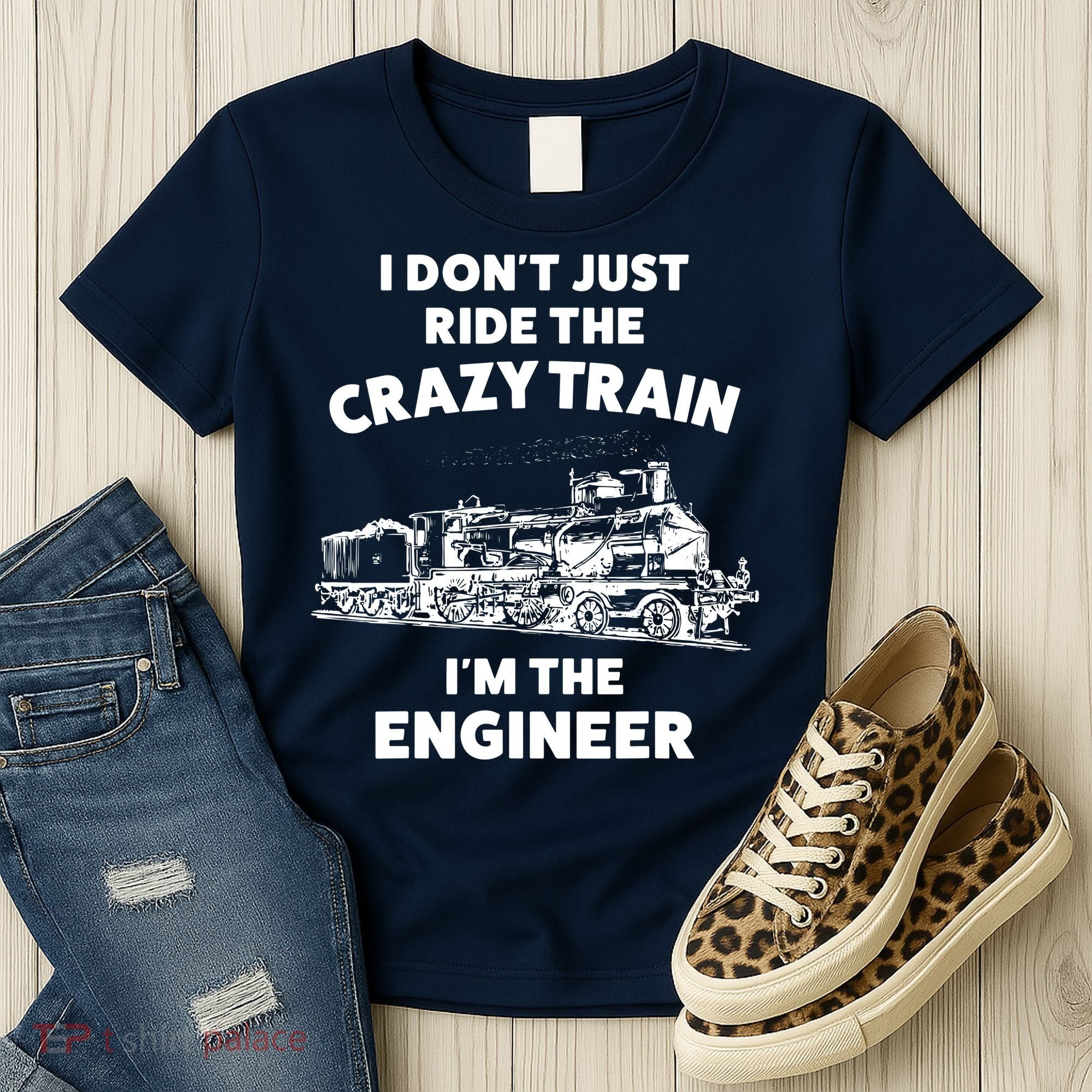 Funny Crazy Train Engineer Shirts For Women Men Women's T-Shirt