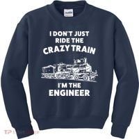 Funny Crazy Train Engineer Shirts For Women Men Kids Sweatshirt thumb 0