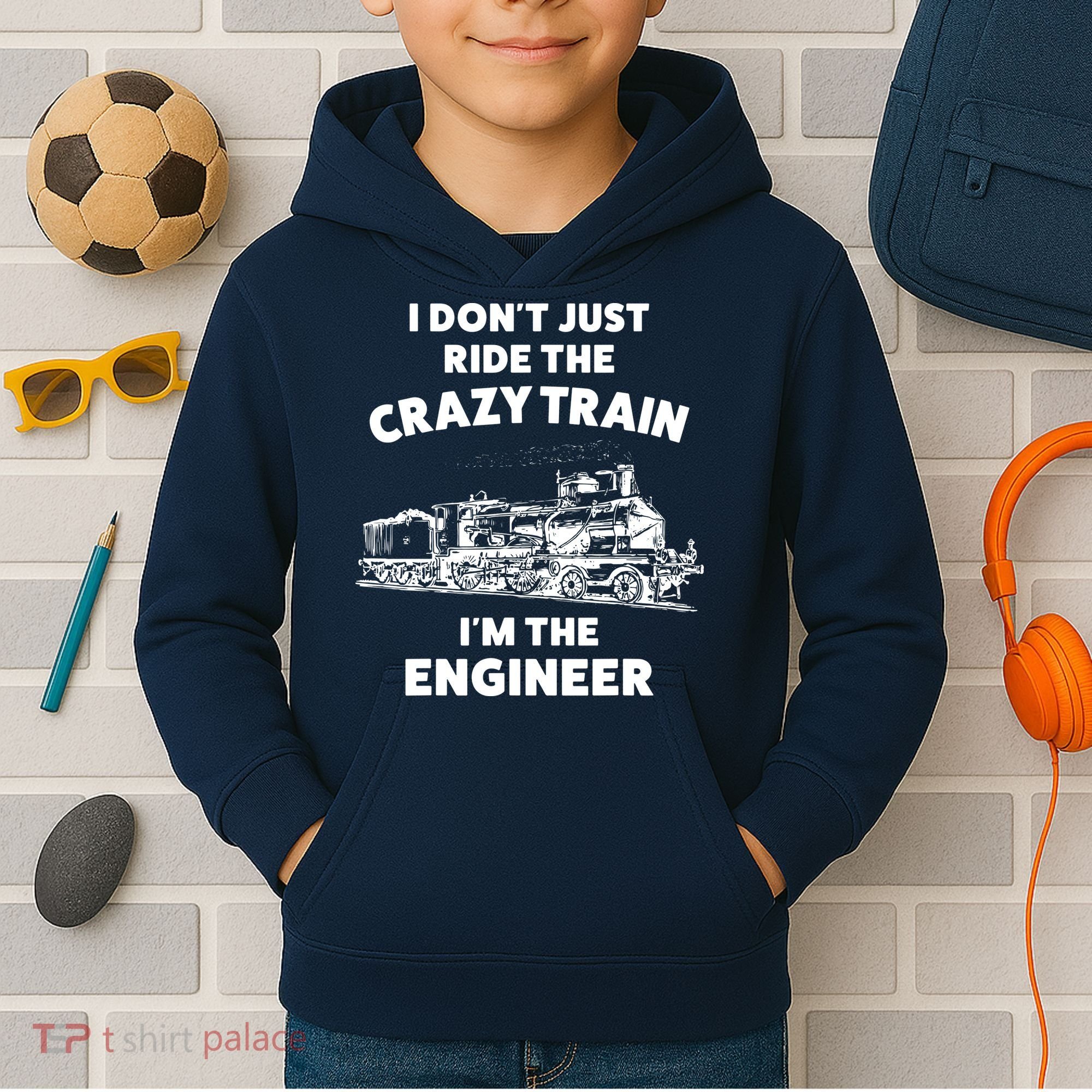 Funny Crazy Train Engineer Shirts For Women Men Kids Hoodie