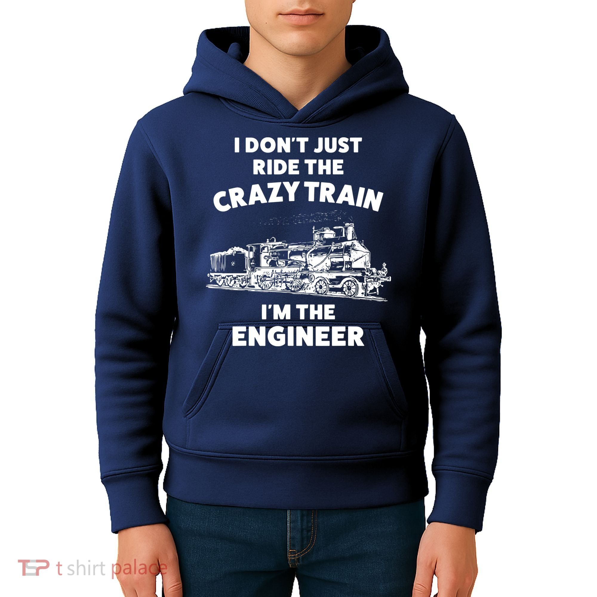 Funny Crazy Train Engineer Shirts For Women Men Kids Hoodie