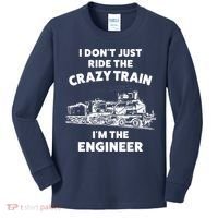 Funny Crazy Train Engineer Shirts For Women Men Kids Long Sleeve Shirt thumb 0