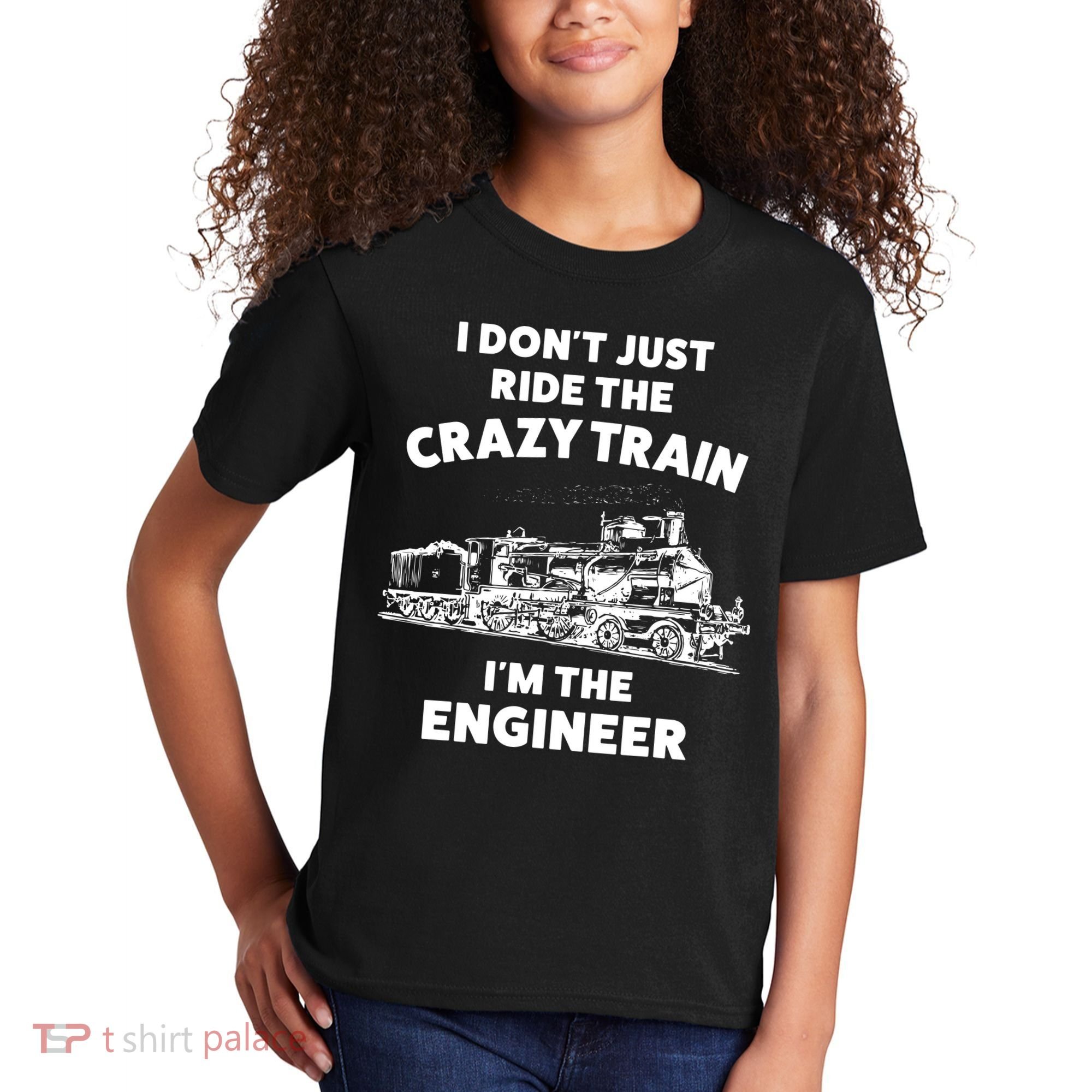 Funny Crazy Train Engineer Shirts For Women Men Kids T-Shirt