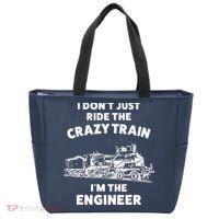 Funny Crazy Train Engineer Shirts For Women Men Tote Bag thumb 0