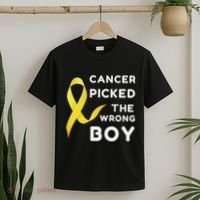 Funny Cancer Treatment Gifts Cancer You Picked The Wrong Guy T-Shirt thumb 2