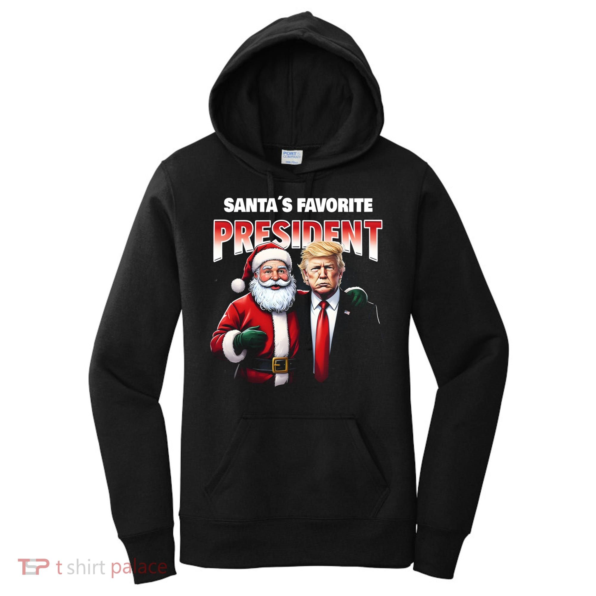 Funny Christmas Trump With Santa Favorite President Meaningful Gift Women's Hoodie