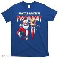 Funny Christmas Trump With Santa Favorite President Meaningful Gift T-Shirt thumb 0
