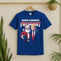 Funny Christmas Trump With Santa Favorite President Meaningful Gift T-Shirt thumb 2