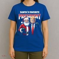Funny Christmas Trump With Santa Favorite President Meaningful Gift T-Shirt thumb 4