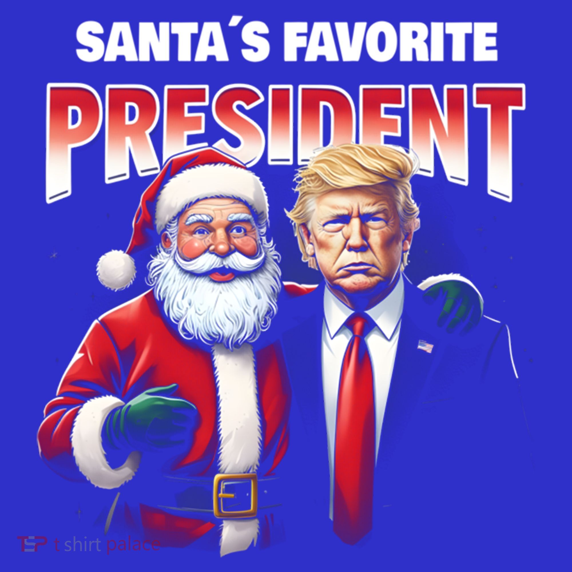 Funny Christmas Trump With Santa Favorite President Meaningful Gift T-Shirt