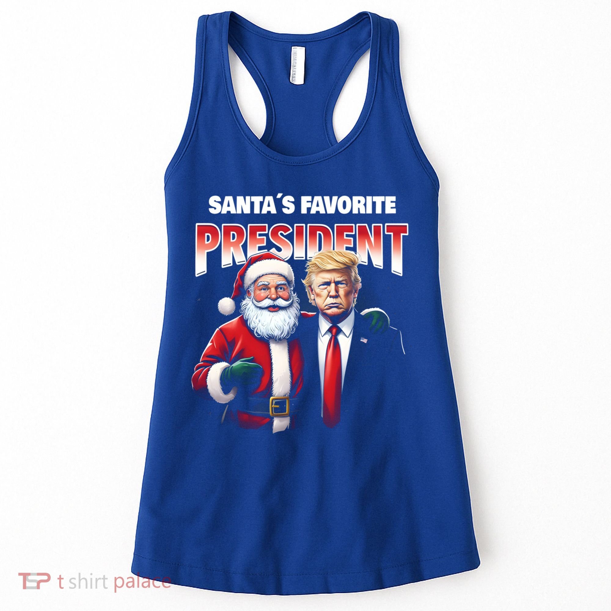 Funny Christmas Trump With Santa Favorite President Meaningful Gift Women's Tank Top