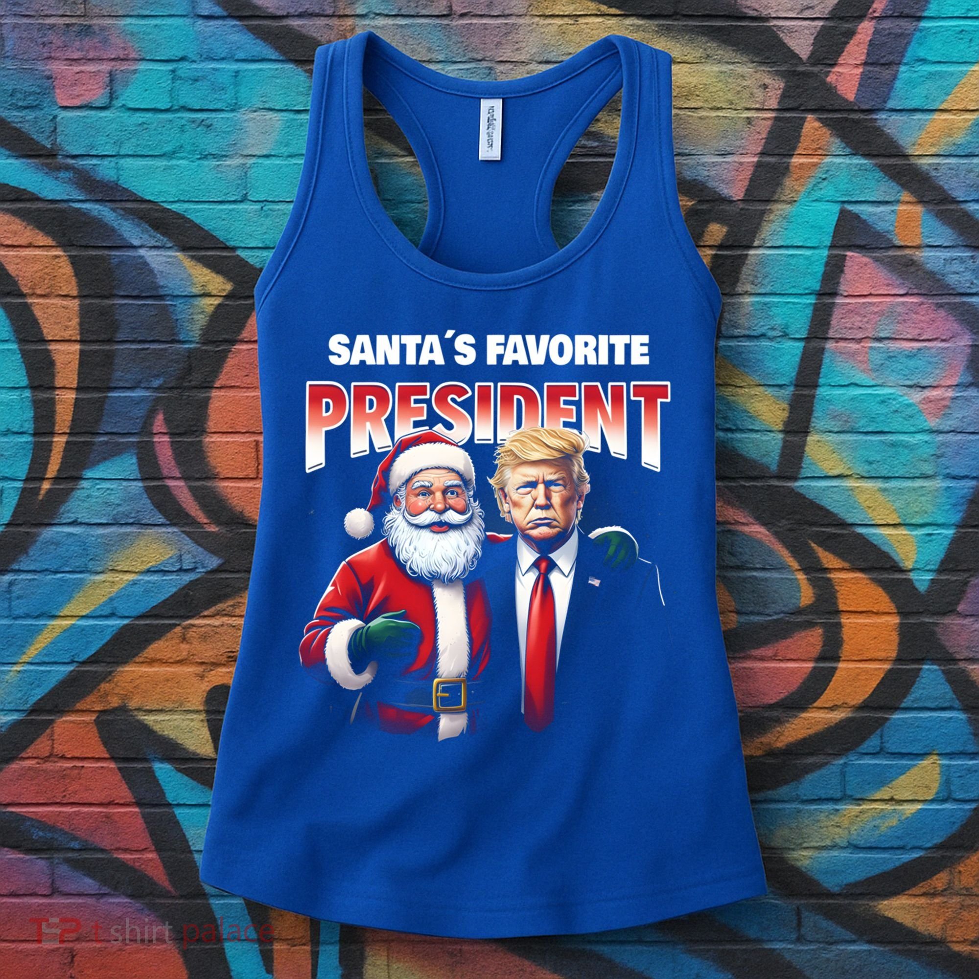 Funny Christmas Trump With Santa Favorite President Meaningful Gift Women's Tank Top