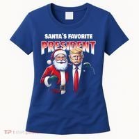 Funny Christmas Trump With Santa Favorite President Meaningful Gift Women's T-Shirt thumb 0