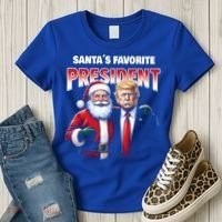 Funny Christmas Trump With Santa Favorite President Meaningful Gift Women's T-Shirt thumb 3