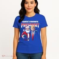 Funny Christmas Trump With Santa Favorite President Meaningful Gift Women's T-Shirt thumb 4