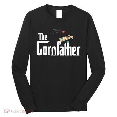 Funny Cornhole The Cornfather Funny Fathers Long Sleeve Shirt