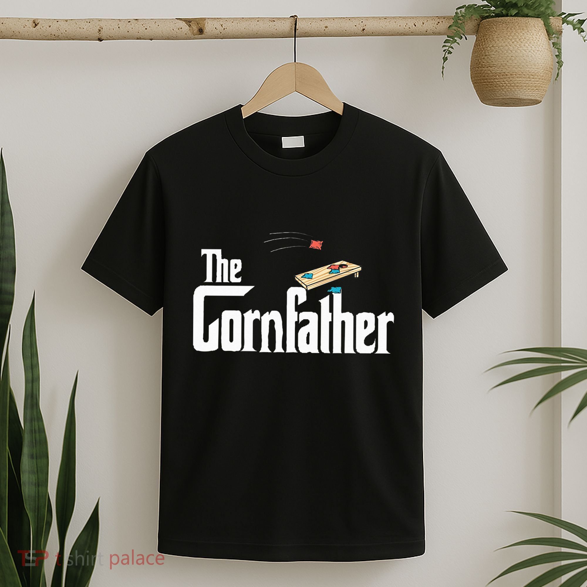 Funny Cornhole The Cornfather Funny Fathers T-Shirt