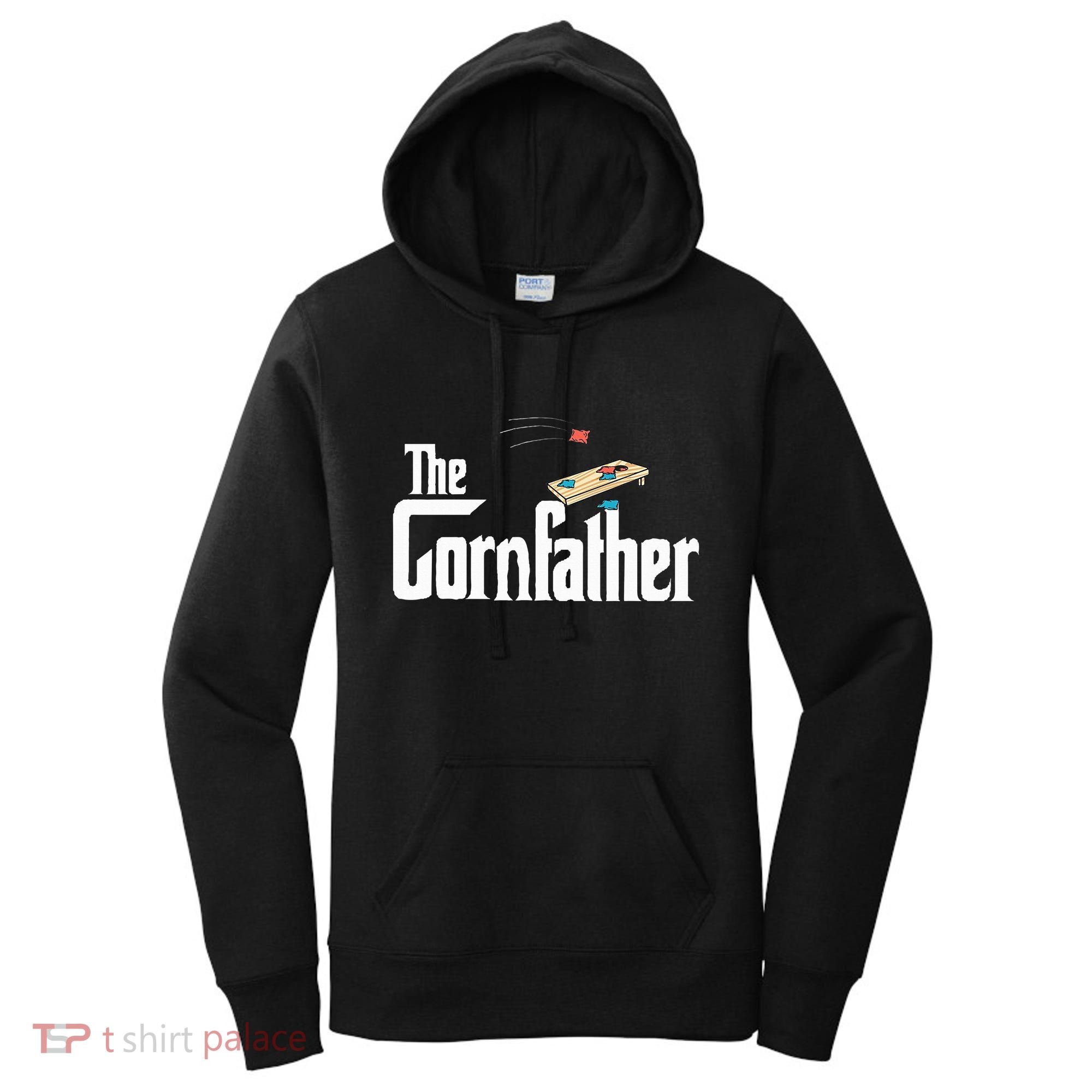 Funny Cornhole The Cornfather Funny Fathers Women's Hoodie