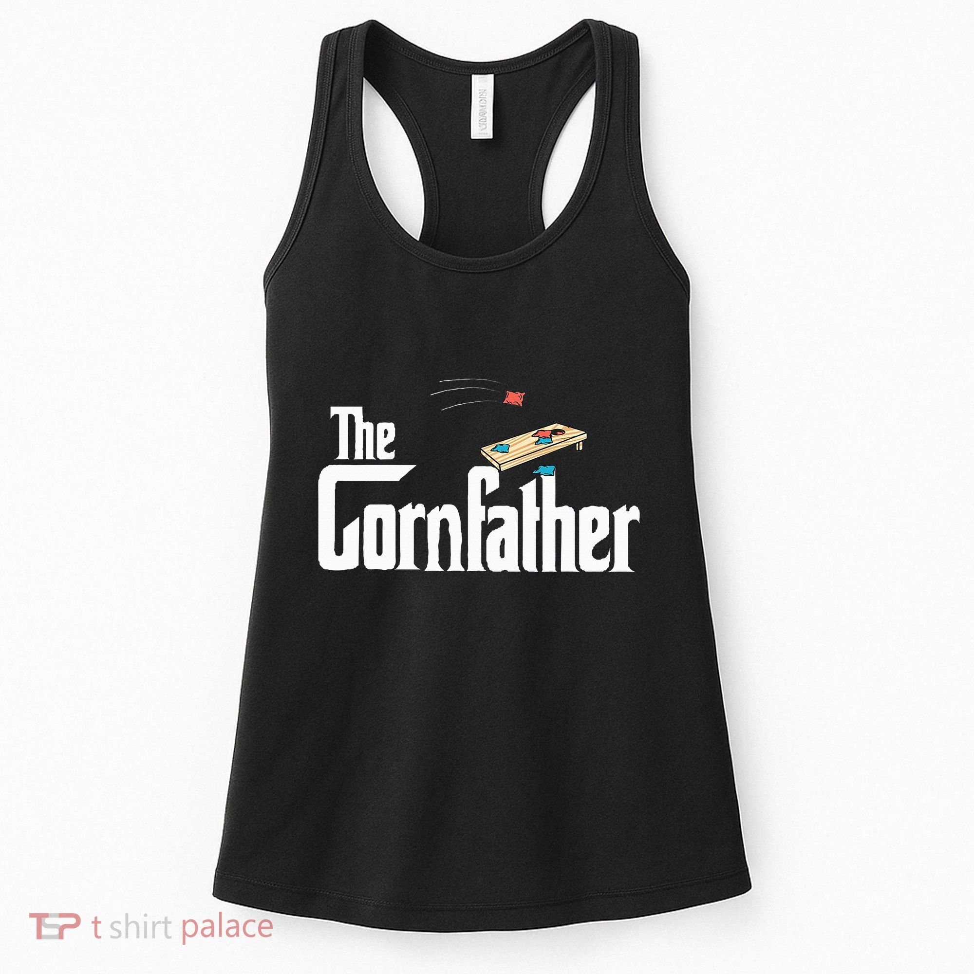 Funny Cornhole The Cornfather Funny Fathers Women's Tank Top