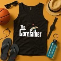 Funny Cornhole The Cornfather Funny Fathers Tank Top thumb 4