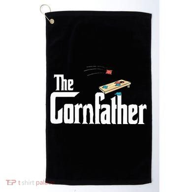 Funny Cornhole The Cornfather Funny Fathers Golf Towel