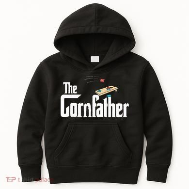 Funny Cornhole The Cornfather Funny Fathers Kids Hoodie