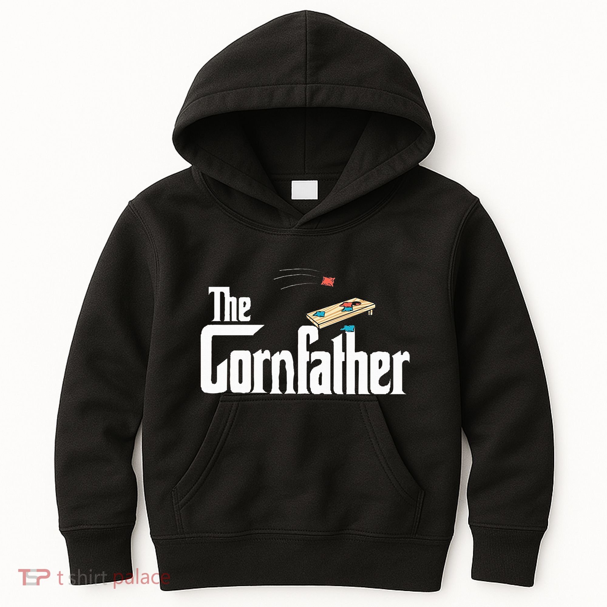 Funny Cornhole The Cornfather Funny Fathers Kids Hoodie