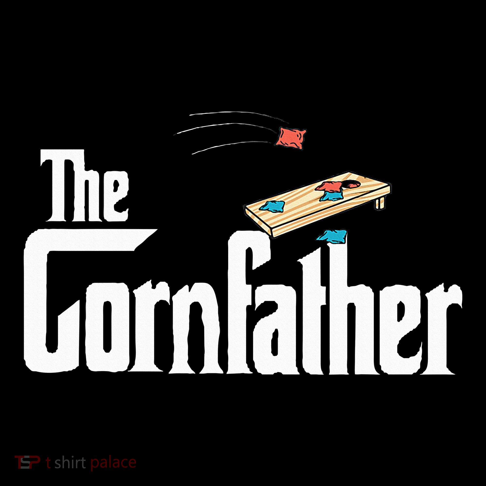 Funny Cornhole The Cornfather Funny Fathers Kids Long Sleeve Shirt
