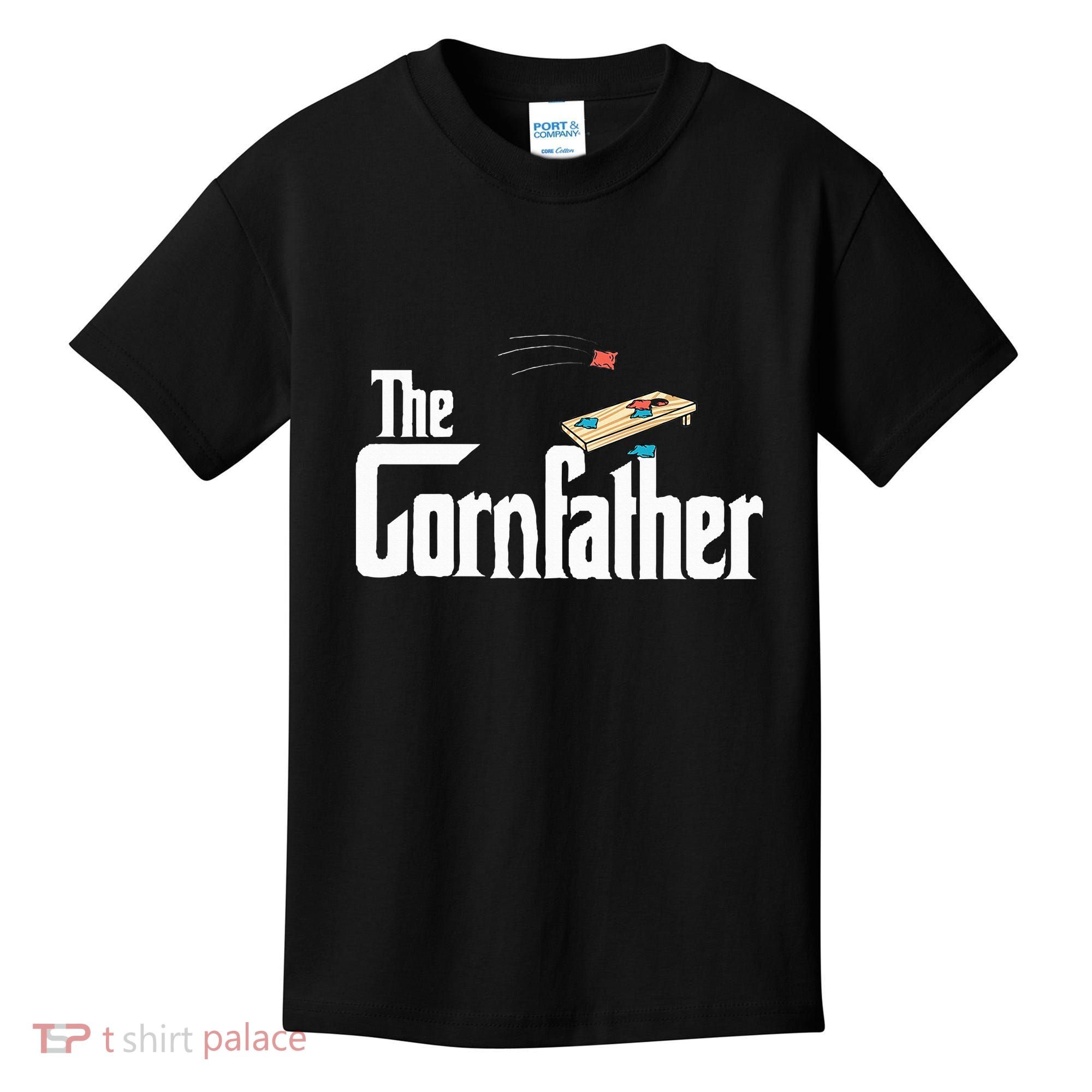 Funny Cornhole The Cornfather Funny Fathers Kids T-Shirt