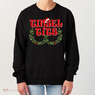 Funny Christmas Tinsel Tits Matching Couples Shirts Women's Sweatshirt