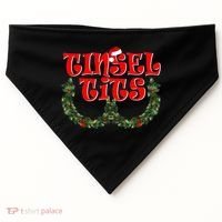 Funny Christmas Tinsel Tits Matching Couples Shirts USA-Made Doggie Bandana thumb 0