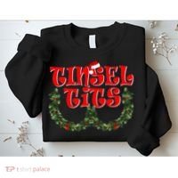 Funny Christmas Tinsel Tits Matching Couples Shirts Sweatshirt thumb 2