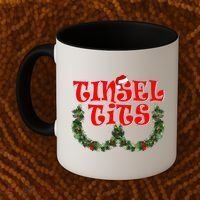 Funny Christmas Tinsel Tits Matching Couples Shirts Coffee Mug thumb 2