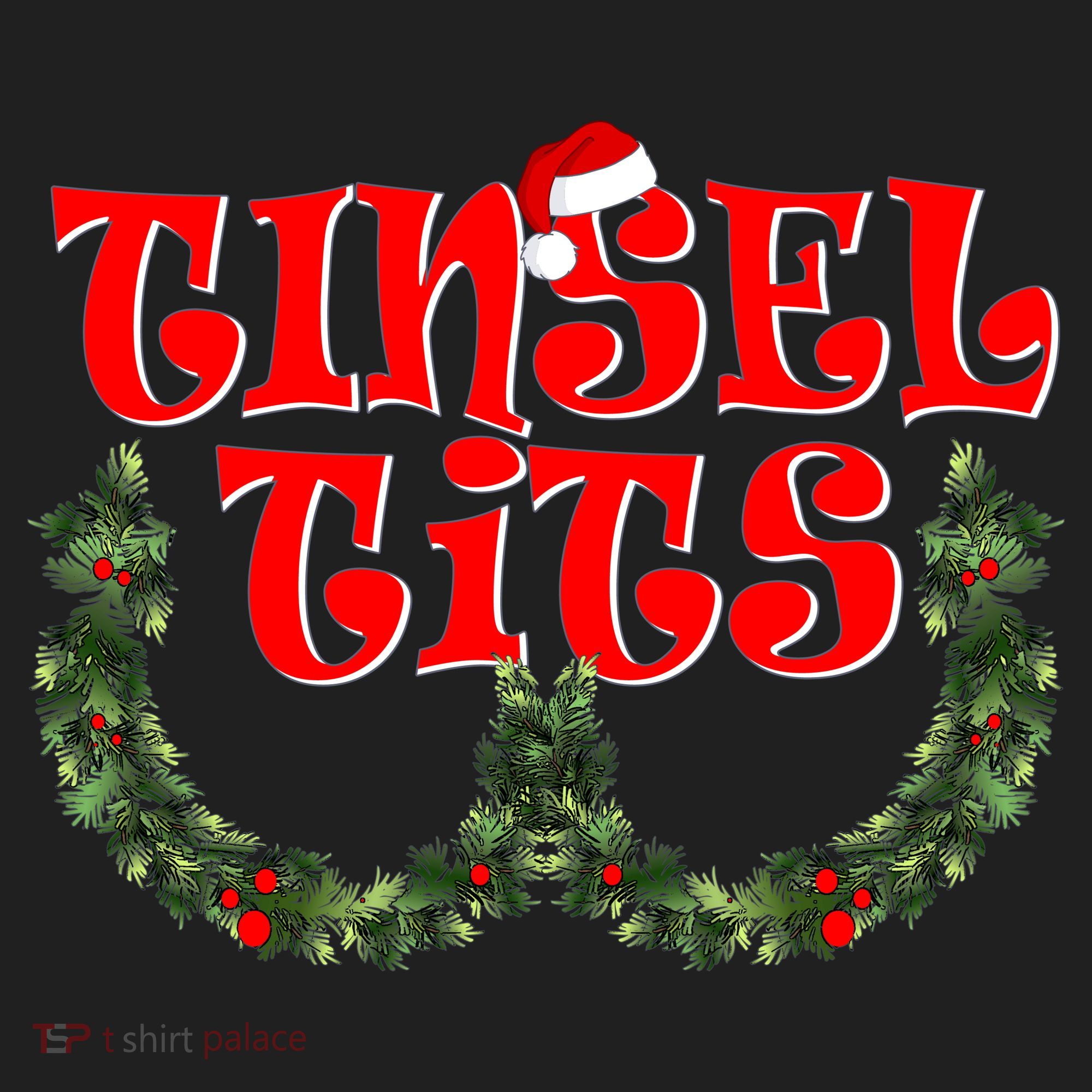 Funny Christmas Tinsel Tits Matching Couples Shirts Beanie