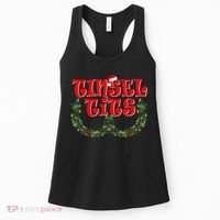 Funny Christmas Tinsel Tits Matching Couples Shirts Women's Tank Top thumb 0