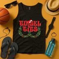 Funny Christmas Tinsel Tits Matching Couples Shirts Tank Top thumb 4