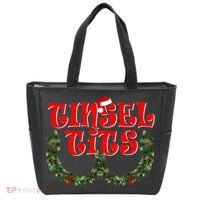 Funny Christmas Tinsel Tits Matching Couples Shirts Tote Bag thumb 0
