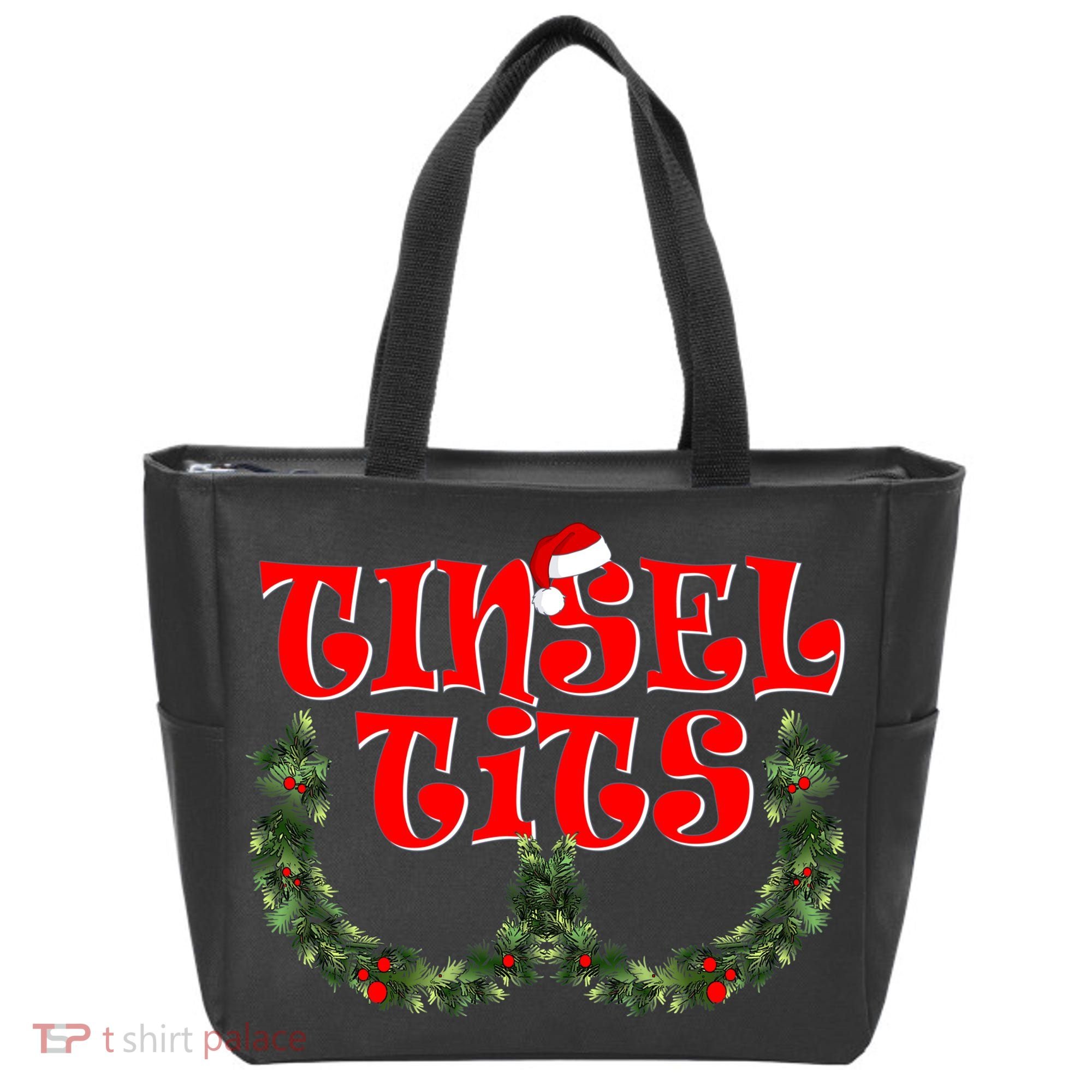 Funny Christmas Tinsel Tits Matching Couples Shirts Tote Bag