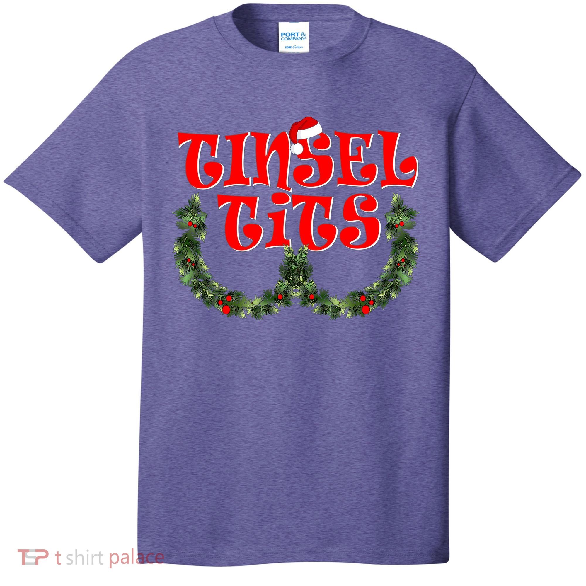 Funny Christmas Tinsel Tits Matching Couples Shirts T-Shirt