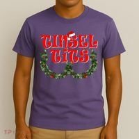 Funny Christmas Tinsel Tits Matching Couples Shirts T-Shirt thumb 3