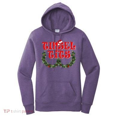 Funny Christmas Tinsel Tits Matching Couples Shirts Women's Hoodie