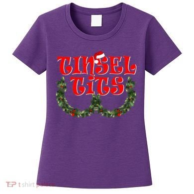 Funny Christmas Tinsel Tits Matching Couples Shirts Women's T-Shirt