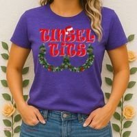 Funny Christmas Tinsel Tits Matching Couples Shirts Women's T-Shirt thumb 2