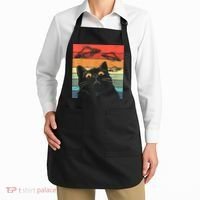Funny Cat Tee, Galaxy Cat Spaceship Alien Cat UFO Apron thumb 2