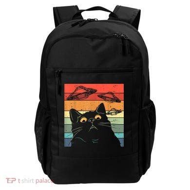 Funny Cat Tee, Galaxy Cat Spaceship Alien Cat UFO Backpack