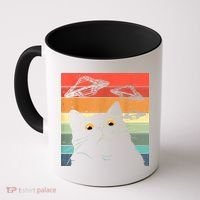 Funny Cat Tee, Galaxy Cat Spaceship Alien Cat UFO Coffee Mug thumb 0