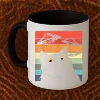 Funny Cat Tee, Galaxy Cat Spaceship Alien Cat UFO Coffee Mug thumb 2