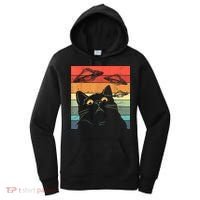 Funny Cat Tee, Galaxy Cat Spaceship Alien Cat UFO Women's Hoodie thumb 0